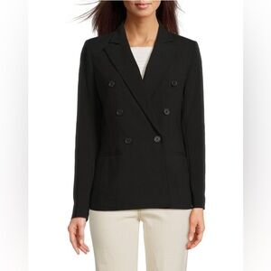 Calvin Klein solid black double breasted blazer NWT size 6